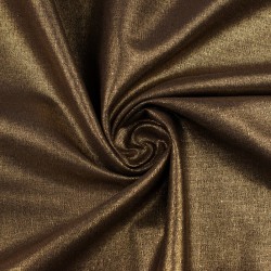 Tkanina len nabłyszczany złoty kolor brązowy