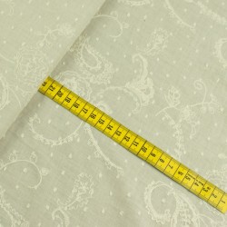 Tkanina popelina wzór haft paisley kolor beżowy