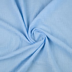 Muślin bawełniany kolor błękitny