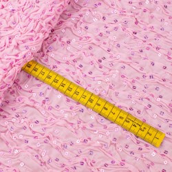 Tkanina popelina cekiny kolor różowy