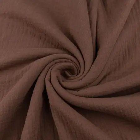 MUS051 | Muślin bawełniany kolor brązowy - 1