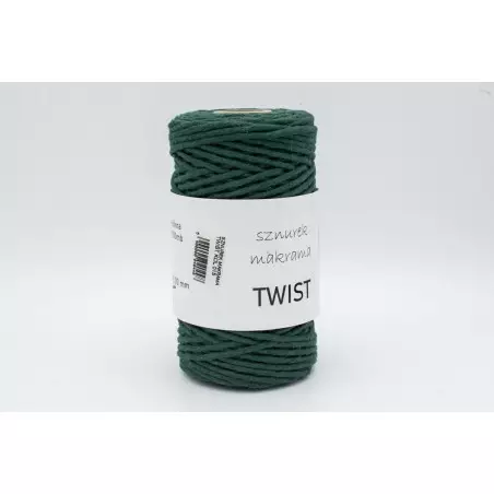 KAT18665 | SZNUREK DO MAKRAMY TWIST 015 BUTELKOWA ZIELEŃ - 1