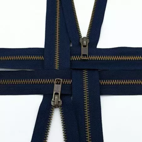YKK001412 | Zamek metalowy rozdzielczy stary mosiądz kolor 058 granatowy 55 cm - 1