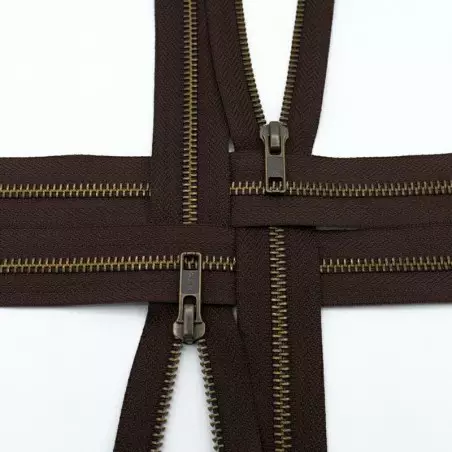 YKK001426 | Zamek metalowy rozdzielczy stary mosiądz kolor 570 brązowy 75 cm - 1