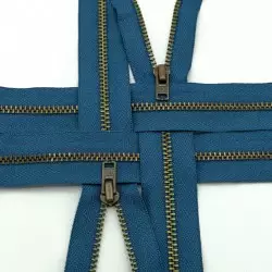 YKK000843 | Zamek metalowy nierozdzielczy stary mosiądz kolor 839 policyjny 12 cm - 1