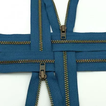 YKK000843 | Zamek metalowy nierozdzielczy stary mosiądz kolor 839 policyjny 12 cm - 1