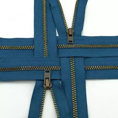 YKK000846 | Zamek metalowy nierozdzielczy stary mosiądz kolor 839 policyjny 18 cm - 1