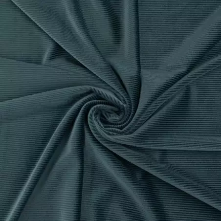 DVEL044 | Dzianina welurowa soft prążkowana kolor ciemny szary - 1