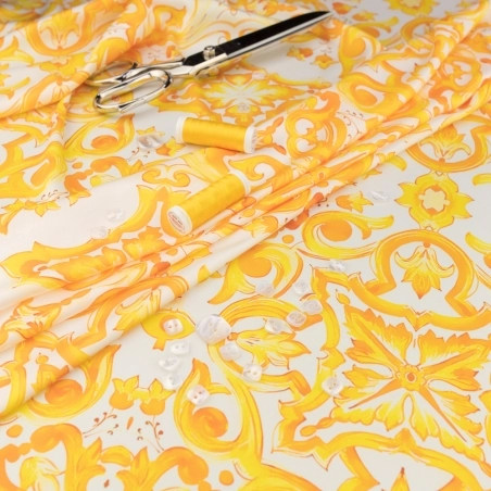 SZJ.WM697C | Szyfon jedwabny majolica żółty - 1