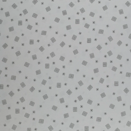 SALE.KLK100 | Tkanina Krepa geometryczny jasny szary - 1