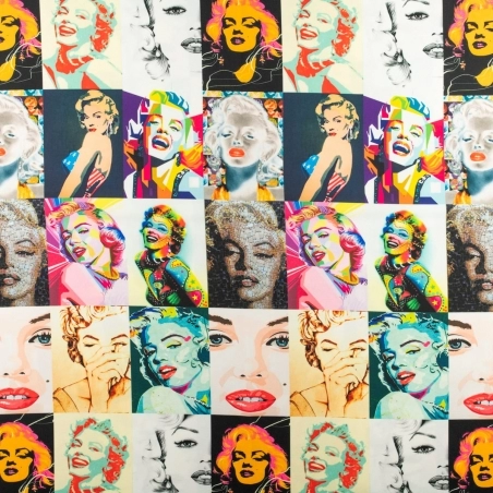 TW.ZS258909 | Tkanina wiskoza twill wzór Marilyn Monroe - 1