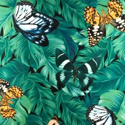 ITY.ZS1770C03 | Dzianina jersey ITY Kimo wzór liście monstera kolor zielony - 1